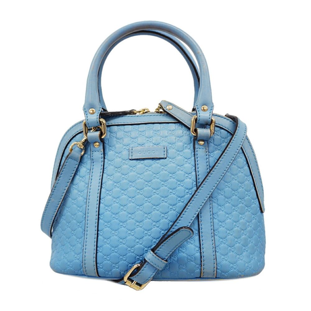 Gucci Microguccissima Handbag 449654 Leather Blue 2-way Bag